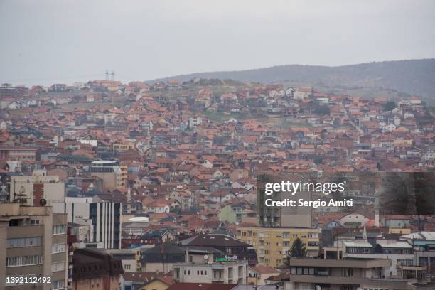 houses on the hills around prishtina, kosovo - prishtina stock pictures, royalty-free photos & images