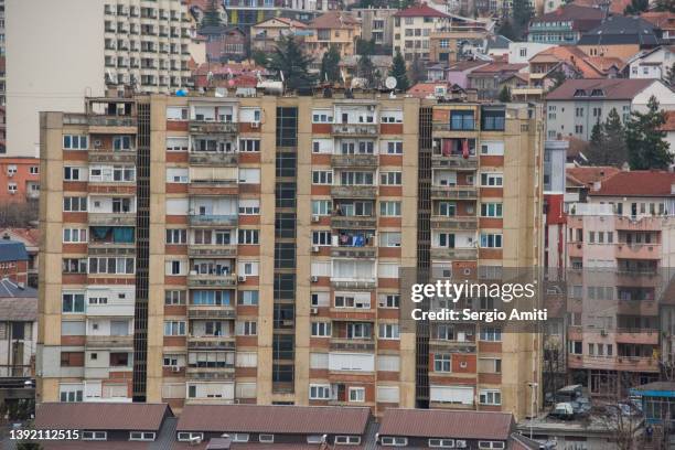 apartment blocks in prishtina, kosovo - prishtina stock pictures, royalty-free photos & images