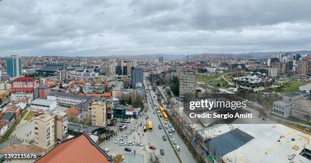 panorama view of prishtina, kosovo - pristina foto e immagini stock