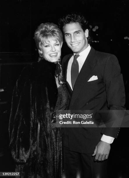 Actress Gloria Loring and date Don Diamont attending "Coca-Cola Launch Party for Hands America America" on February 13, 1986 at the Century Plaza...