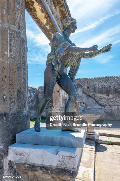 ruins of apollo temple, pompeii, naples, italy. - greek god apollo stock-fotos und bilder