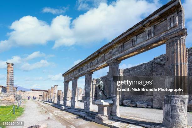 ruins of apollo temple, pompeii, naples, italy. - apollon bildbanksfoton och bilder