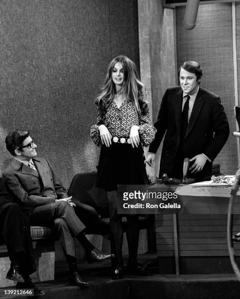 Jean Shrimpton attends the taping of "The Merv Griffin Show" on January 9, 1969 at CBS TV Studios in Los Angeles, California.
