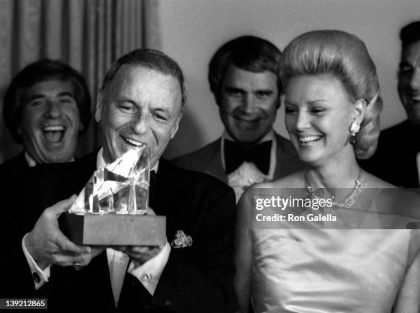 Singer Frank Sinatra and wife Barbara Sinatra attend Frank, His Friends and His Food Valentine Love-In on February 15, 1980 at the Canyon Hotel in...