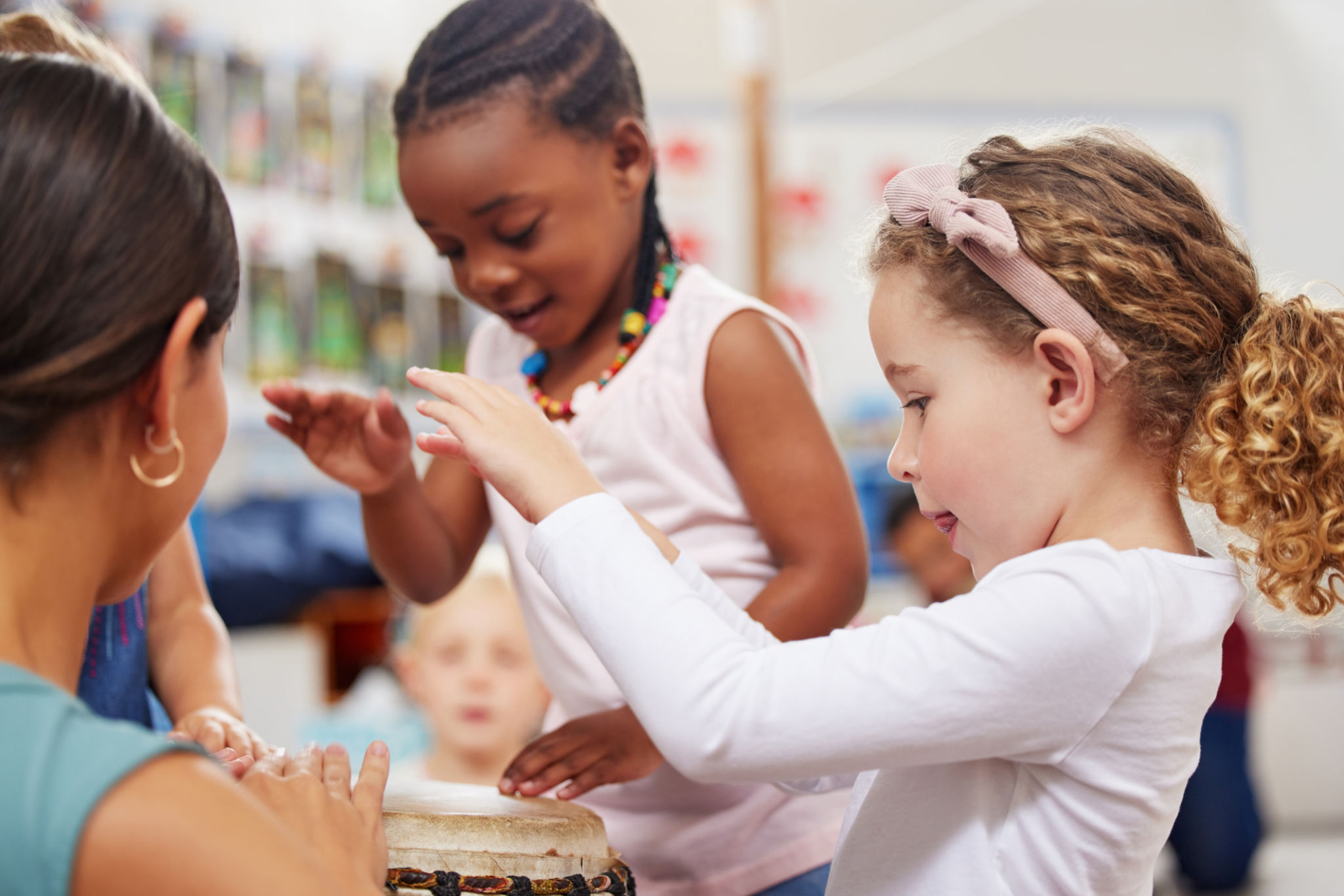 children performing music
