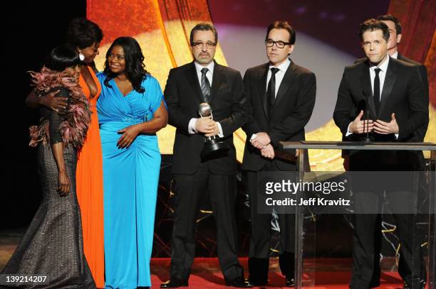 Actresses Cicely Tyson, Viola Davis and Octavia Spencer, producers Michael Barnathan, Nate Berkus and Chris Columbus and writer/director Tate Taylor...
