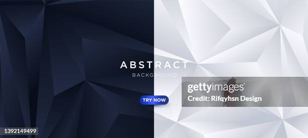 polygonal mosaic with blue, white and gray gradient - abstract geometric background - low poly - fractal stock illustrations