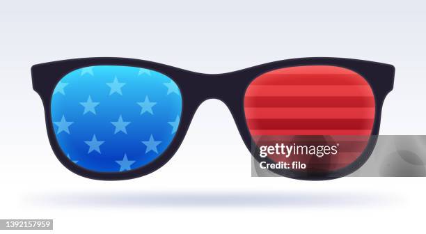 patriotic usa american sunglasses - collection launch party stock illustrations