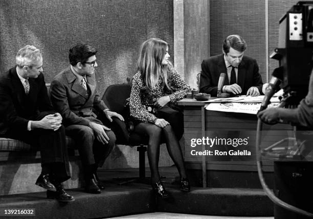 Jean Shrimpton attends the taping of "The Merv Griffin Show" on January 9, 1969 at CBS TV Studios in Los Angeles, California.