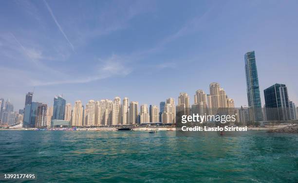 General view of Jumeirah Beach Residence at Dubai Marina on April 9, 2022 in Dubai, United Arab Emirates.