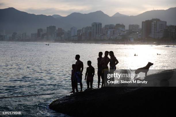 04th: Swimmers watching on Ipanema Beach July 4th, 2014 in Rio de Janeiro , Brazil.