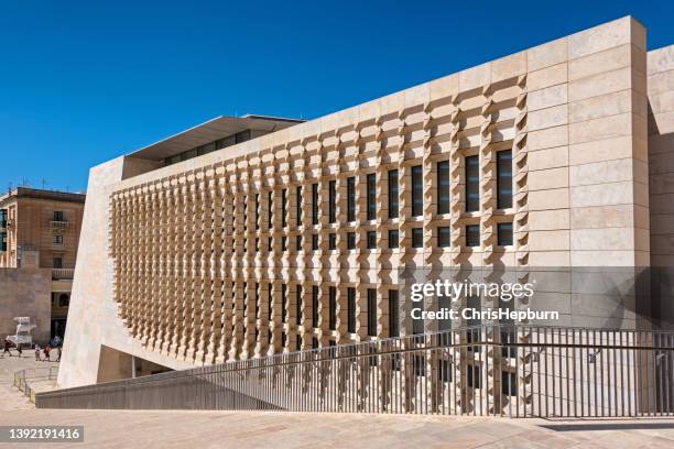 the parliament house, valletta, malta, europe - modern malta stock pictures, royalty-free photos & images