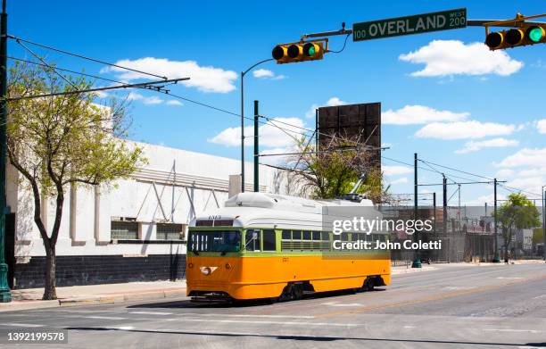 el paso texas, restored streetcar - el paso stock-fotos und bilder