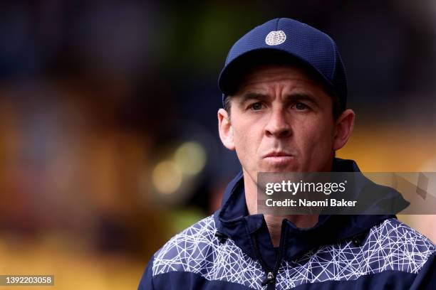 Joey Barton, Manager of Bristol Rovers looks on during the Sky Bet League Two match between Port Vale and Bristol Rovers at Vale Park on April 18,...