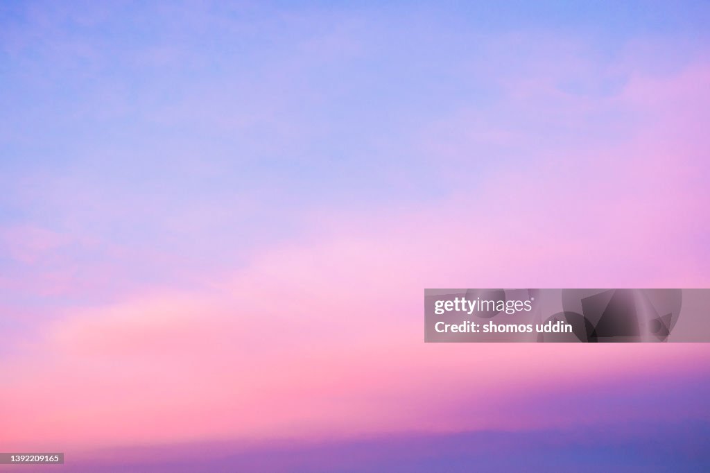 Pink and purple colour sky at sunset