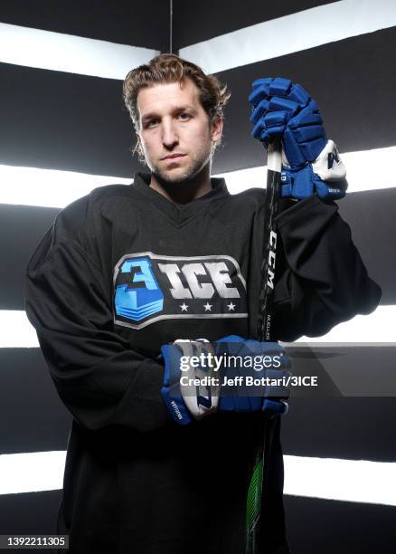 Chris Mueller poses for a portrait during 3ICE Hockey Media Days at the Orleans Arena on April 18, 2022 in Las Vegas, Nevada.