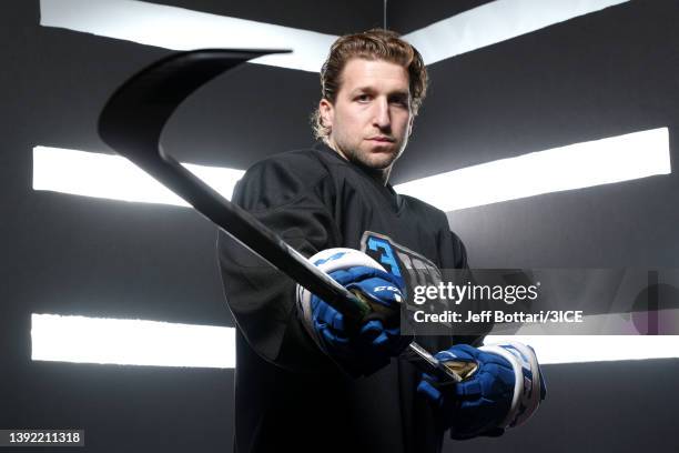 Chris Mueller poses for a portrait during 3ICE Hockey Media Days at the Orleans Arena on April 18, 2022 in Las Vegas, Nevada.