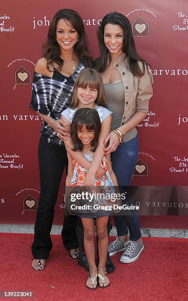 Eva La Rue, daughter Kaya McKenna Callahan and sister Lara La Rue arrive at The John Varvatos 8th Annual Stuart House Benefit at the John Varvatos...