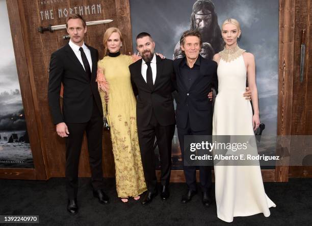 Alexander Skarsgård, Nicole Kidman, Robert Eggers, Willem Dafoe, Willem Dafoe and Anya Taylor-Joy attend the Los Angeles premiere of "The Northman"...