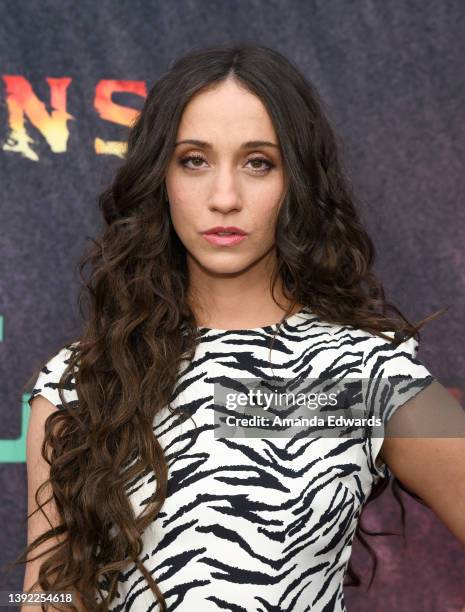 Actress Stella Maeve arrives at the Season 4 Premiere of FX's "Mayans M.C." at Goya Studios on April 18, 2022 in Los Angeles, California.