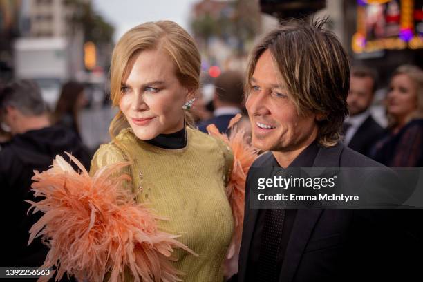 Nicole Kidman and Keith Urban arrive at the Los Angeles premiere of 'The Northman' at TCL Chinese Theatre on April 18, 2022 in Hollywood, California.