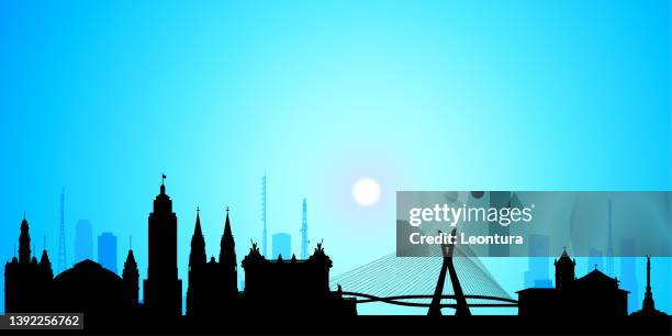 são paulo skyline silhouette (all buildings are complete and moveable) - sao paulo stock illustrations