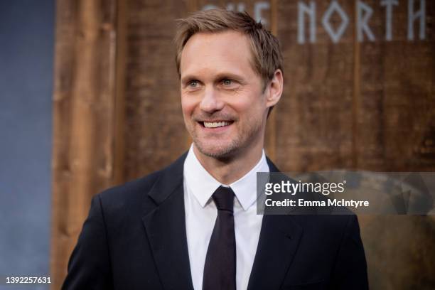 Alexander Skarsgård arrives at the Los Angeles premiere of 'The Northman' at TCL Chinese Theatre on April 18, 2022 in Hollywood, California.