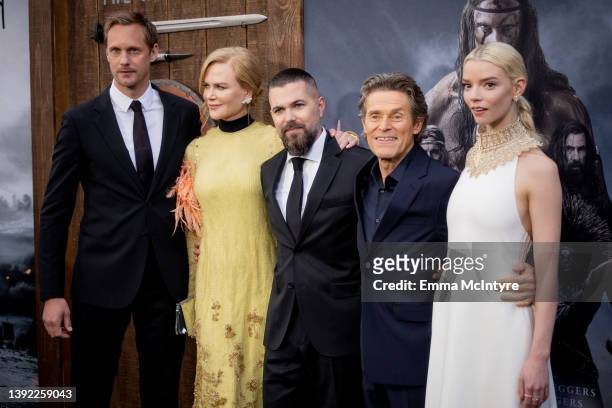 Alexander Skarsgård, Nicole Kidman, Robert Eggers, Willem Dafoe, Willem Dafoe and Anya Taylor-Joy arrive at the Los Angeles premiere of 'The...