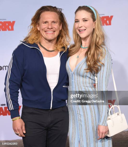 Tony Cavalero and Annie Cavalero attend the Season 3 Premiere Of HBO's "Barry" at Rolling Greens on April 18, 2022 in Los Angeles, California.