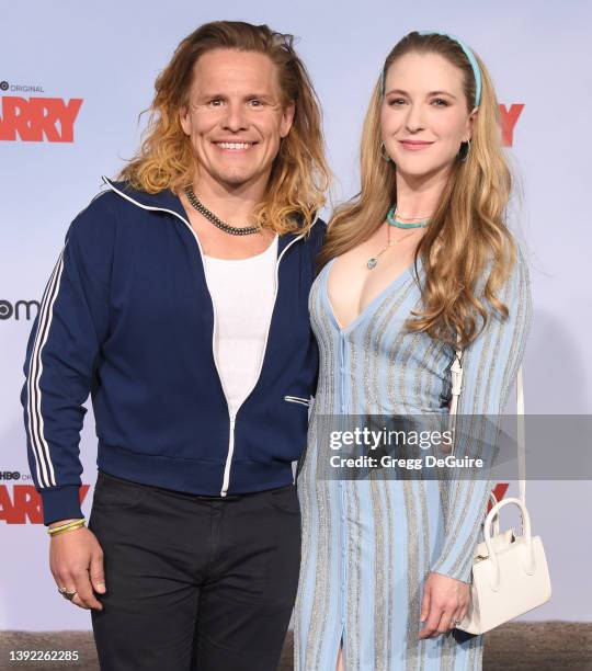 Tony Cavalero and Annie Cavalero attend the Season 3 Premiere Of HBO's "Barry" at Rolling Greens on April 18, 2022 in Los Angeles, California.