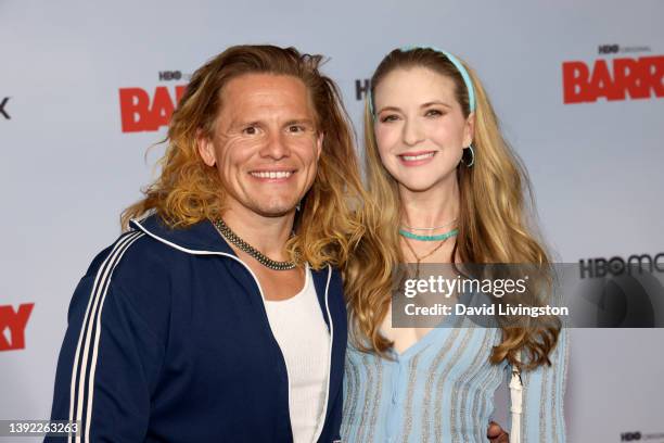 Tony Cavalero and Annie Cavalero attend the season 3 premiere of HBO's "Barry" at Rolling Greens on April 18, 2022 in Culver City, California.