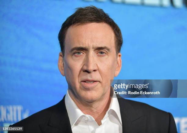 Nicolas Cage attends the Los Angeles special screening of "The Unbearable Weight of Massive Talent" at DGA Theater Complex on April 18, 2022 in Los...