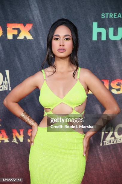 Actress Emily Tosta attends the Season 4 Premiere of FX's "Mayans M.C." at Goya Studios on April 18, 2022 in Los Angeles, California.