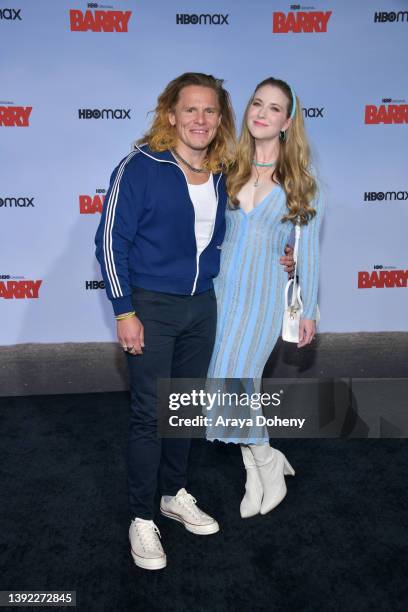 Tony Cavalero and Annie Cavalero attend the Season 3 Premiere Of HBO's "Barry" at Rolling Greens on April 18, 2022 in Culver City, California.