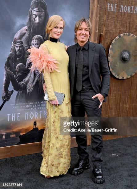 Nicole Kidman and Keith Urban attend the Los Angeles Premiere of "The Northman" at TCL Chinese Theatre on April 18, 2022 in Hollywood, California.