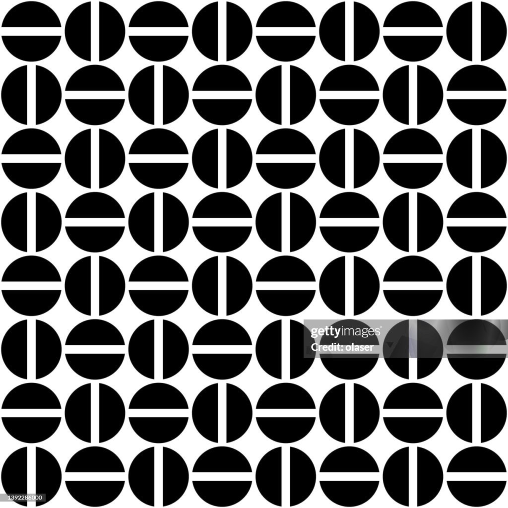 Solid halved circles pattern, every second rotated 90 degrees