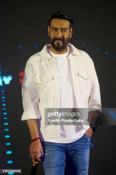 Ajay Devgan attends the 'Runway 34' movie game launch on April 19, 2022 in Mumbai, India.