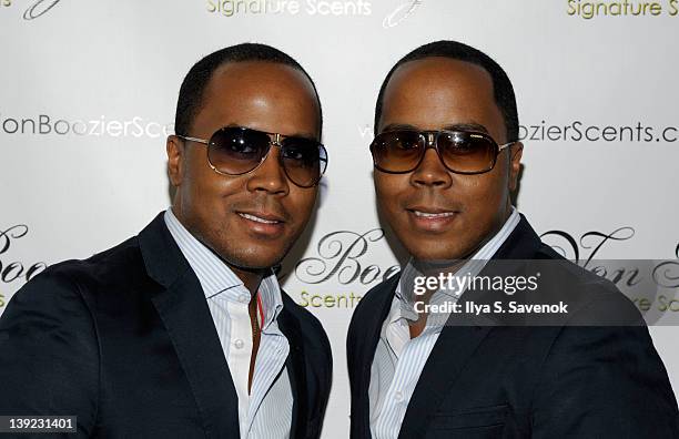 Antoine Von Boozier and Andre Von Boozier attend the VB Premier Lux Candle Collection launch party at The Gift at the Grace Hotel on February 17,...