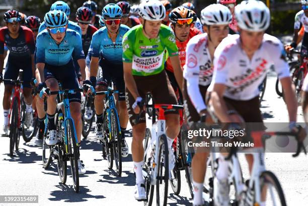 Vadim Pronskiy of Kazahkstan and Sebastian Henao Gomez of Colombia and Team Astana – Qazaqstan compete during the 45th Tour of the Alps 2022 - Stage...