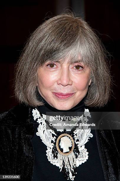 Writer Anne Rice poses before signing copies of her book "The Wolf Gift" at Barnes & Noble bookstore at The Grove on February 17, 2012 in Los...