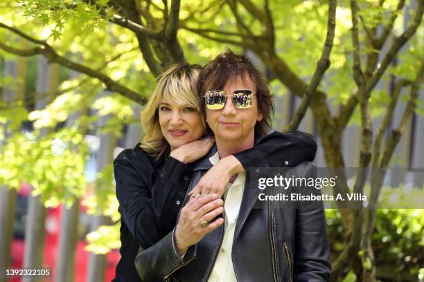 Asia Argento and Gianna Nannini attend the photocall of the tv show "The Band" at on April 19, 2022 in Rome, Italy.