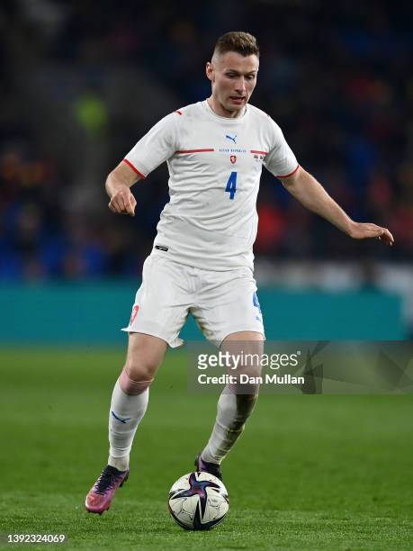 Jakub Brabec of the Czech Republic controls the ball during the international friendly match between Wales and Czech Republic at Cardiff City Stadium...