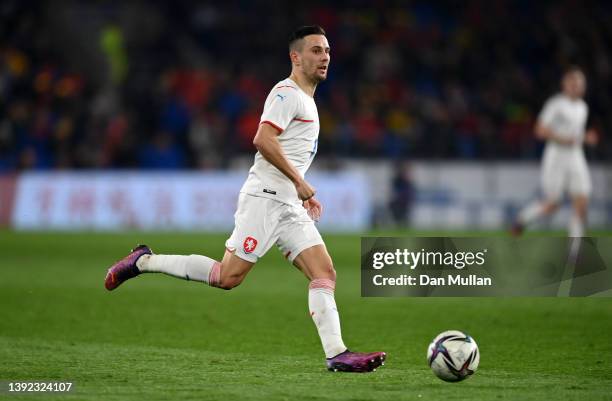 Jakub Peek of the Czech Republic controls the ball during the international friendly match between Wales and Czech Republic at Cardiff City Stadium...