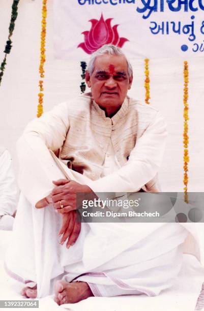 Atal Bihari Vajpayee at BJP National Executive meeting held at Gandhinagar Gujarat India on 3rd May 1998.