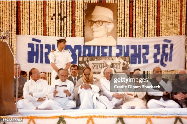 Deve Gowda at a inaugration of Morarji Desai Samadhi named Abhay Ghat at Ahmedabad Gujarat India on 28th February 1997.