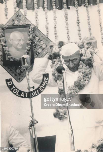 Morarji Desai at Gujarat Vidhyapith in Ahmedabad Gujarat India on 28th January 1968.