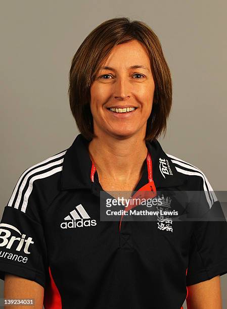 Lisa Keightley, Head Coach of England poses for a portrait during an England Womens Cricket Squad Training and Portraits session at the National...