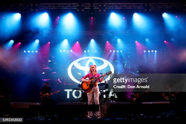 Star Maker winner Max Jackson performs during the Star Maker grand final during the Tamworth Country Music Festival on April 19, 2022 in Tamworth,...