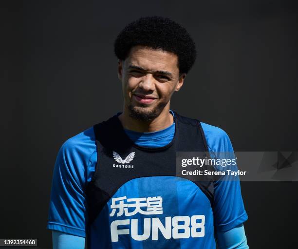 Jamal Lewis during the Newcastle United Training Session at the Newcastle United Training Centre on April 19, 2022 in Newcastle upon Tyne, England.