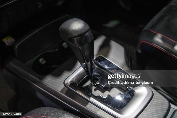 high angle view of gearshift in car. - shift gear knob stock pictures, royalty-free photos & images